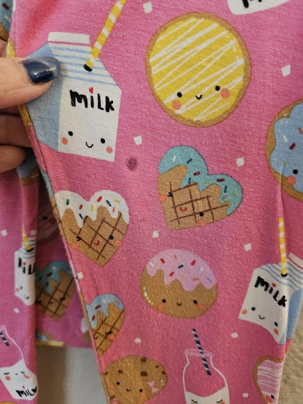 Little Sleepies Pink Cookies and Milk Print Size 4T